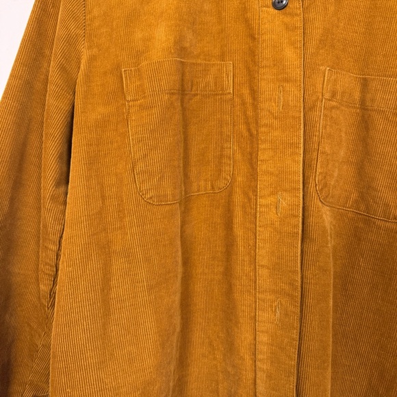 J.Crew Mustard Corduroy Button Front Shirt XS | Fall Cotton Stretch Utility Top - Picture 4 of 9